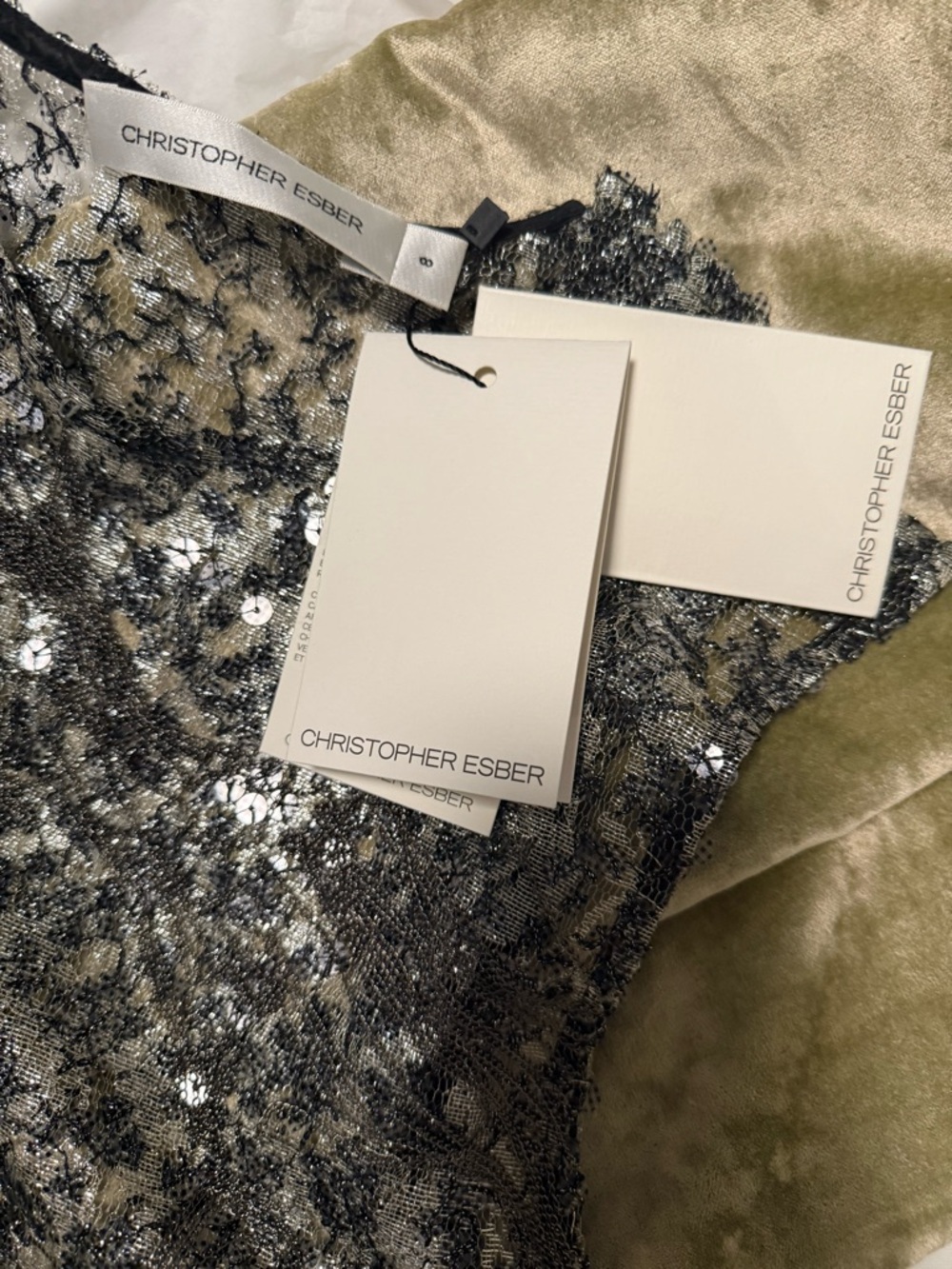NWT Christopher Esber Swept Chain Gown - Picture 11 of 12